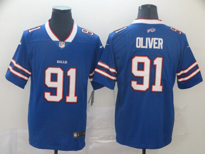Men Buffalo Bills 91 Oliver Blue Nike Vapor Untouchable Limited Player NFL Jerseys